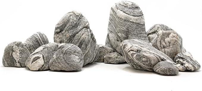 KINGRUI Natural Rock Stones Aquarium Rocks for Fish Tank Decoration Aquarium Landscaping Models Reptile and Amphibian enclosures-40lb(12-14Pcs) 2-10inch