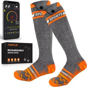 Heated Socks Rechargeable-Grey Orange L