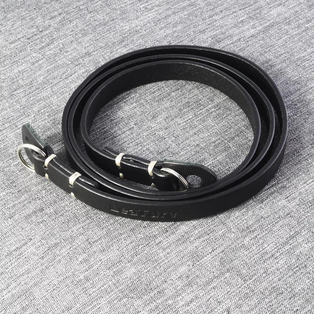 LeaTure Black Leather Camera Neck Shoulder Strap for Canon Sony Nikon Camera