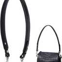 PH PandaHall Short Bag Strap, 28.5 Inch (72.5cm) Purse Strap 1.4 Inch Wide Leather Replacement Shoulder Strap with Sliver Metal Clasps for Women DIY Underarm Bag Crossbody Shoulder Bag Handbag, Black