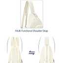 Corduroy Crossbody Sling Bag for Women, Cross Body Sling Chest Bag for Shopping Hiking with Dual Purpose Strap (Beige)