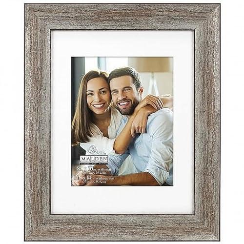 Malden International Designs matted Frame, 14.5” (W) x 17.5” (H) x 0.59” (D), Silver and Bronze