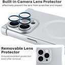 Magnetic for iPhone 14 Pro Case Rectangle, with Camera Lens Protector, Compatible with MagSafe, Shockproof Military-Grade Protection, Soft Silicone Cover for Women Men, Silver