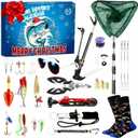 Fishing Tackle Advent Calendar 2025 for Men Teen Boys - 24 Days Christmas Countdown with Lures, Tackle, Tools - Surprise Christmas Fishing Tackle Box Xmas Gifts for Fisherman, Dad, Husband, Boyfriend