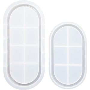 Oval Tray Molds for Resin Oval Silicone Molds for Concrete Tray Jewelry Dish, 2 Sizes (7 inches and 9.5 inches)
