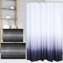 3 PCS Black and White Shower Curtain and Rug Sets with 12 Hooks, 71 x 71 Waterproof Ombre Bathroom Shower Curtains Set for Hotel Bathroom Decor