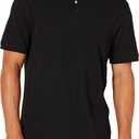 Amazon Essentials Men's Polo Shirts Short Sleeve, Slim-Fit Cotton Pique (Small, Black)