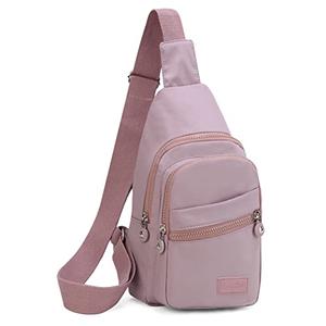 EVANCARY Small Sling Bag for Women Men, Sling Backpack Chest Daypack Crossbody Bag for Travel Outdoor Hiking, Pink Purple