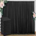50 ft x 8 ft Black Backdrop Curtain for Parties, 10 Panels 5 ft x 8 ft Wrinkle Free Polyester Photo Black Backdrop Drapesfor Graduations Birthday Wedding Party Stage Curtains Home Decoration Supplies