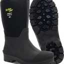 Western Chief Men's 365 Neoprene Rain Boots for Men - 100% Waterproof Rubber Boots for Men with Anti-Slip Outsole - Cold-Rated Muck Boots for Women for All-Weather Protection, Mid, Black, 11