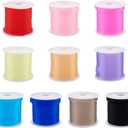 Fashewelry 54.7 Yards Solid Rubber Cord Tubing 10 Colors 2mm Soft Round Jewelry Cord No Hole for DIY Necklace Bracelet Earring Making