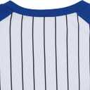 Womens Striped Baseball Shirt 3/4 Sleeve Raglan Crewneck Patchwork Ladies Baseball Mom Tops Blue M (M)
