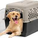 Petmate Vari Dog Kennel - Portable Dog Carriers & Crates for Large Dogs, Airline-Friendly, Durable Plastic, Pet Carrier For Home and Travel, 40 Inches, Taupe and Black