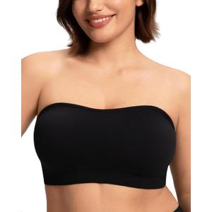 HSIA Strapless Bras for Women Bandeau Bra Wireless Full Coverage Non-Slip Large Bust Seamless Tube Bra Fixed Cup 2XL