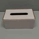 Sumnacon Rectangular Linen Tissue Box Cover - Stylish Tissue Box Holder with Magnetic Bottom, Decorative Tissue Box for Bathroom Toilet Vanity Night Stand Table Countertop Office, Beige Linen Texture (Medium, Beige With Rose Gold Trim)