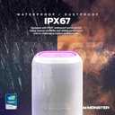 Monster DNA One Portable Bluetooth Speaker, Loud Portable Speaker with 360 Bass Sound and 10W Qi Certified Wireless Charging Pad, IP67 Waterproof- for Travel, Indoor and Outdoor Use (White)