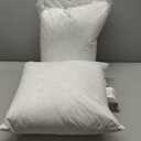 JA COMFORTS 1818 Premium Goose Down Feather Throw Pillow Inserts(Set of 2)-5% Down Filling,High Filling Weight,250 TC Cotton Cover, Square, White