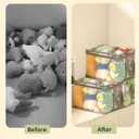 3 Packs Plush Toy Storage Organizer, Clear PVC Toy Storage Bags with Zipper & Handles for Board Games, Puzzles, Building Blocks, Books