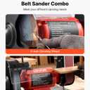 VEVOR 8" Bench Grinder & 2" x 28" Belt Sander Combo, 350W Professional Grinding Sanding Machine with LED Work Light & Protective Eye Shield for Metalworking, Woodworking, Knife Sharpening