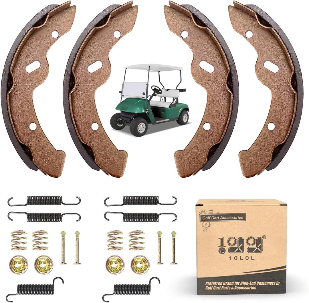 10L0L Golf Cart EZGO Brake Shoes Pads & Brake Spring Kit Assembly Fits EZGO TXT Medalist 1997 UP, Workhorse 1996 UP, Yamaha G9-G22, Replace OEM 27943G01 27944G01 70795G01 JN6-F5331-01-00 10L0L Golf Cart EZGO Brake Shoes Pads & Brake Spring Kit Assembly Fits EZGO TXT Medalist 1997 UP, Workhorse 1996 UP, Yamaha G9-G22, Replace OEM 27943G01 27944G01 70795G01 JN6-F5331-01-00