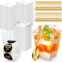165 Pcs 5oz Clear Plastic Dessert Cups with Lids & Spoons BPA-Free Mini Parfait & Pudding Cups, Disposable or Reusable Appetizer Containers