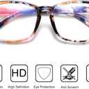2 x Square Blue Light Blocking Glasses,Computer/Gaming/Screen Glasses for Women or Men (Flower)