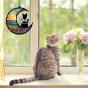 Cat Memorial Gift for Loss of Cat-Pet Remembrance Sympathy Ornament Personalized Date Name Pattern Angel Cat on Moon Gifts for Cat Lovers