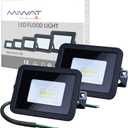 MIHEAL 110V 2 Pack 10W LED Flood Light,Cool White, IP68 Waterproof Super Bright Security Lights, Outdoor Floodlight for Yard, Garden, Playground, Basketball Court