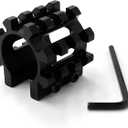 Flashlight Mount, 25mm Tube Clamp with Picatinny Round Rail Mount, Durable Flashlight Holder for Outdoor Use