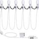 Leelosp Accessory Cord with 6 LED Light Bulbs, 11 Feet Cool White Light Indoor String Lights with On/Off Switch for Blow Mold Holiday Decoration and Christmas Village House with Built-in Fuse