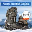 Crampons 19 Stainless Steel Spikes Ice Cleats for Shoes and Boots,Snow Traction Cleats Ice Grips for Hiking, Mountain Climbing,Walking,Fishing for Men & Women (Large)