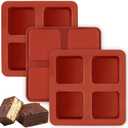 JOERSH Square Cake Silicone Molds | 2.6" x 2.6" x 1.1" Chocolate Molds for S'mores, Marshmallows, Brownies, Chocolate Covered Cookies | Pack of 3