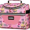 Insulated Cooler Lunch Bag 1.85gal/7L Pink Capibala Reusable Lunch Box Tote for work Picnic Camping Gym Travel
