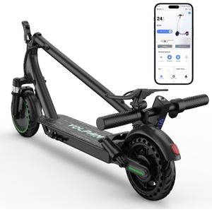 VOLPAM Electric Scooter with Double Suspension, 350W Strong Motor, Max 19 MPH Top Speed & 17 Miles Range, 8.5" Foldable E Scooter with Smart APP, Cruise Control
