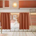RYB HOME Small Curtains for Door Windows - Blackout Thermal Insulating Drapes for Home Theatre Bathroom Basement Cafe RV Camper Windows Blinds, Wide 34 x Long 30, Burnt Orange, 1 Pair