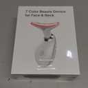 7 Color Face and Neck Massager Light Therapy, Red Light Based Facial Massager for Skin Care, Smoothing, Firming (White)