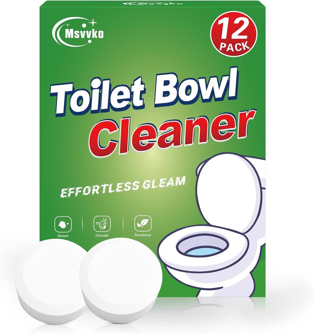 Toilet Bowl Cleaner Tablets with Bleach 12 PACK Powerful Formula to Eliminate Limescale & Rust