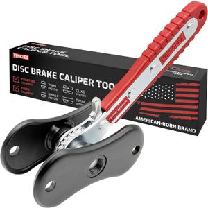 Vehiclex Brake Caliper Compression Tool Heavy Duty Brake Pad Spreader Tool with Ratcheting Handle & Rib-Reinforced Plates Caliper Piston Compressor Tool for Cars, SUVs, and Light Trucks