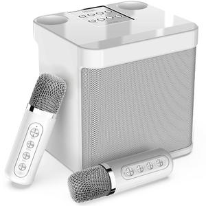 FULLIFE Karaoke Machine for Adults/Kids, 3000mAh Portable Bluetooth Karaoke Speaker with 2 Wireless Microphones, HD Karaoke PA System with Echo/Vocal Cut, Supports TF/USB/AUX-in, for Home Parties