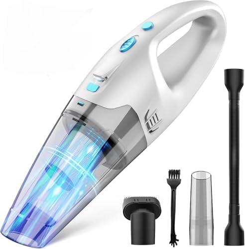 Homasy Handheld Vacuum Cordless, Hand Vacuum Cordless Rechargeable with LED Light/Multi Accessories, 14.8V,  Car Portable Vacuum Cleaner for Pet Hair, Home, Car, Office