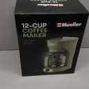 MELLERHOME 12-Cup Drip Green Coffee Maker, Borosilicate Carafe, Auto-Off, Reusable Filter, Anti-Drip, Keep-Warm Function, Clear Water Level Window, Green Kitchen Accessories & Dcor