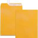 100 Pack Self Seal Manilla Envelopes 10x13, Creebe Catalog Envelopes Yellow Brown Large Envelopes with Peel and Seal Flap for Mailing, Organizing and Storage