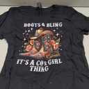 Rodeo Girls Women Cowboy Boots And Bling Its A Cowgirl Thing T-Shirt L
