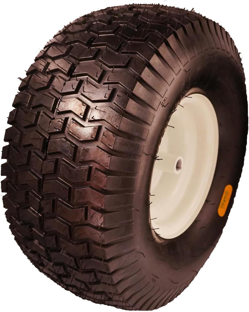 20x8.00-8 Lawn Mower Tire and Wheel Tubeless with 3/4 Bushing, 3.5Offset Hub and 3 1/16 Keyway 20x8x8 Lawn Mower Tire with Rim for Tractor Rear, Turf Tread 20 inch Wheels, 800 lbs Weight Capacity