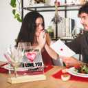 I Love You Gifts for Her, Gift for Wife Girlfriend Romantic Anniversary Wedding Valentines Day, Love Gifts for Her Keepsake, I Love You Acrylic Sign With Pink Dried Flower Bouquet, Miss You Gifts