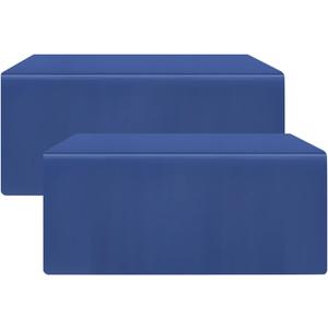 2 Pack Fitted Table Clothes-96 x 30 Inch Rectangle Tablecloths for 8 Foot Tables , Washable Polyester 8FT Table Cover for Parties, Holiday Dinner, Wedding, Trade Show (8FT | 2 Pack, Royal Blue)