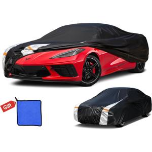 Chevrolet Corvette Car Cover 100% Waterproof All Weather, Gift with Towel, 10 Layers Car Cover Custom Fit 1980-2026 Corvette C4/C5/C6/C7 Coupe Convertible Targa, Cover Rain Sun UV Protection.
