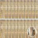 20 Pack Champagne Gold Foil Curtain Backdrop 3.2ft x 8.2ft Foil Fringe Backdrop Curtain Metallic Tinsel Streamer Backdrop Curtains for Birthday Party Decorations Photo Booth (Champagne Gold)