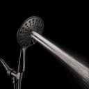 Handheld Shower Head, 6" Oil-Rubbed Bronze Face 6 Spray Setting Shower Head with High Pressure, Brass Swivel Ball Mount and Extra Long Flexible Stainless Steel Hose