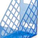 Officemate Glacier Large Magazine File, Transparent Blue (23219)